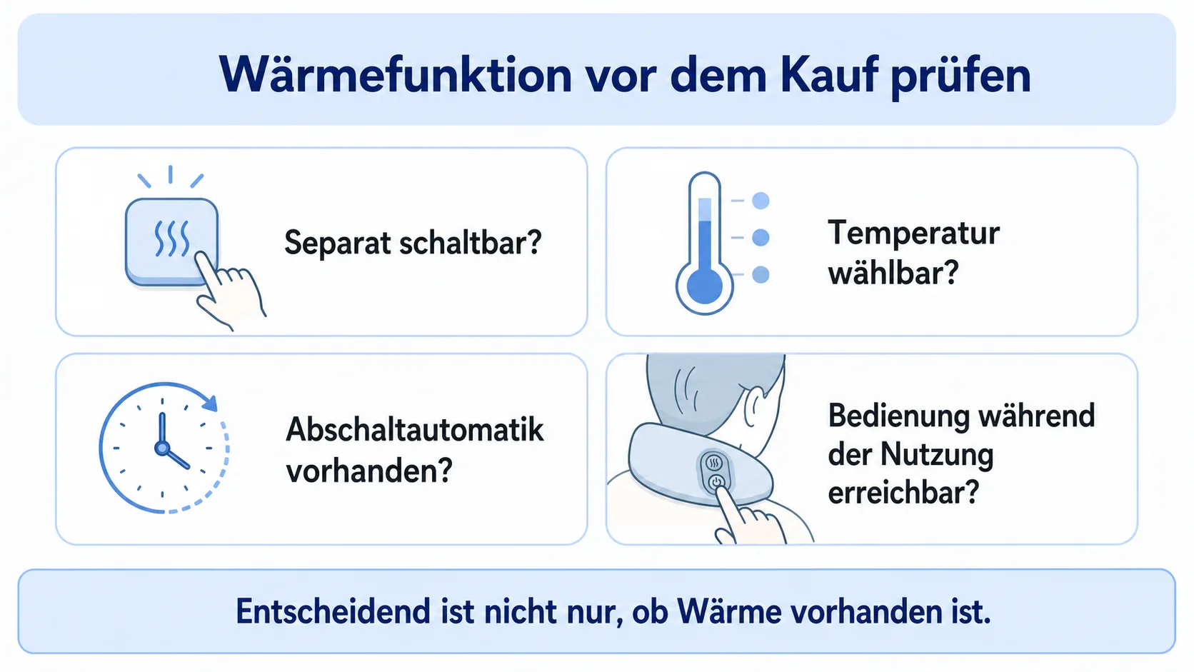 Kaufcheck für die Wärmefunktion eines Nackenmassagegeräts